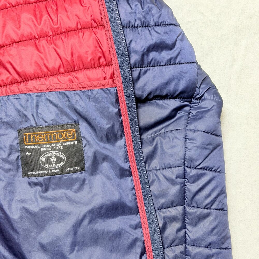 Brooks Brothers Red Fleece Puffer Jacket Men’s XL Blue Thermore Insulated